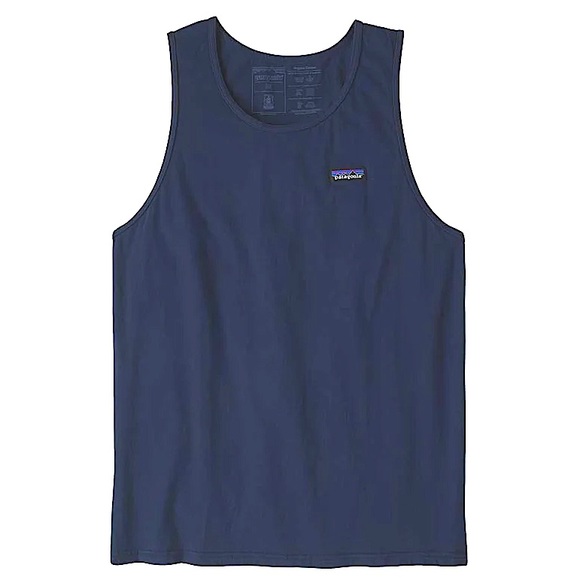 New Patagonia P-6 Label Organic Cotton Tank - Men's small navy ⭐️⭐️⭐️⭐️ - Picture 3 of 15